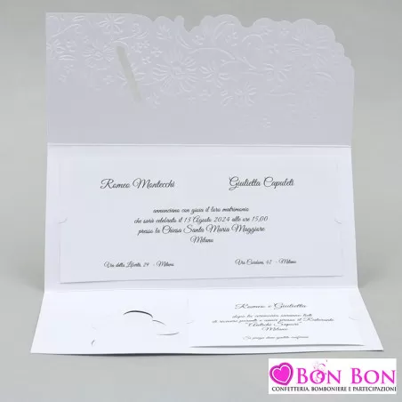 Partecipazione matrimonio con farfalla argentata E067 Alessia Partecipazioni - 4