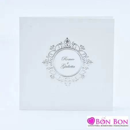 Partecipazione matrimonio con stemma argentato E080 Alessia Partecipazioni - 1