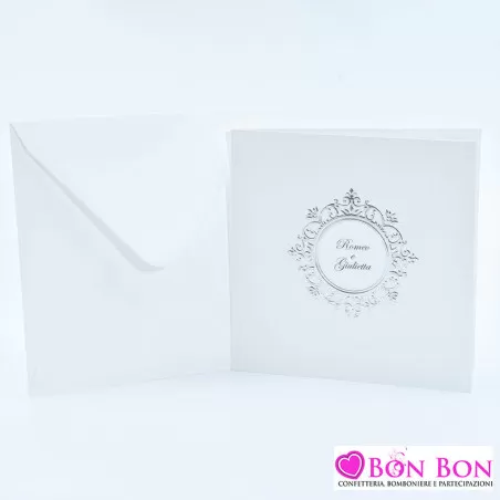 Partecipazione matrimonio con stemma argentato E080 Alessia Partecipazioni - 4