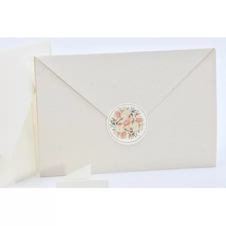 Partecipazione matrimonio con fodera a busta con adesivo fiori Alessia Partecipazioni - 2