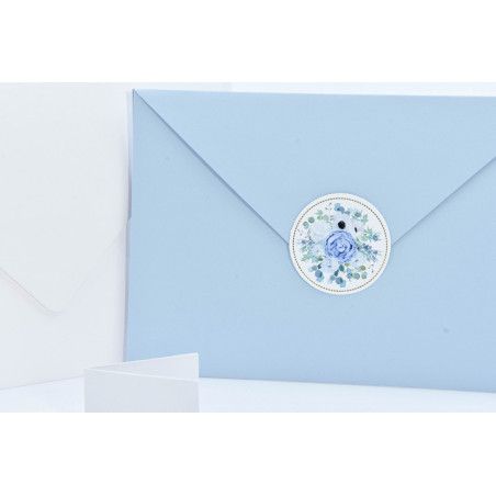 Partecipazione matrimonio con fodera a busta con adesivo fiori carta da zucchero Alessia Partecipazioni - 2