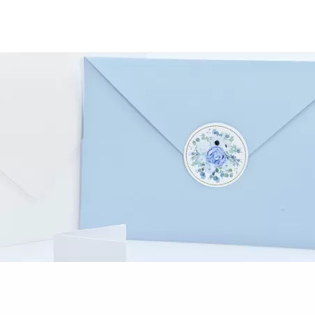Partecipazione matrimonio con fodera a busta con adesivo fiori carta da zucchero Alessia Partecipazioni - 2