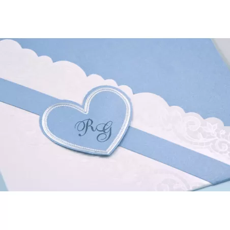 Partecipazione matrimonio con cuore blu carta da zucchero Alessia Partecipazioni - 4