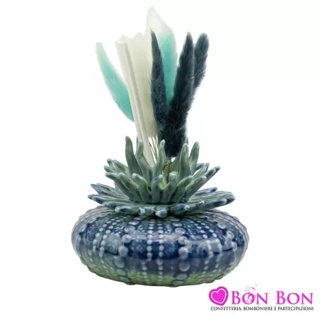 Bomboniera matrimonio tema mare profumatore anemone ovale blue Harmony - 1