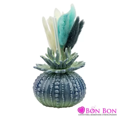 Bomboniera matrimonio tema mare profumatore anemone tondo blue Harmony - 1