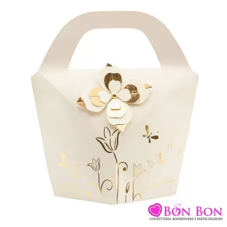 Bomboniera matrimonio profumatore farfalla bianca e tortora Harmony - 2