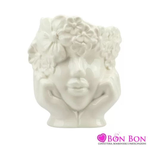 Bomboniera matrimonio candela bimba con mani in viso Harmony - 1