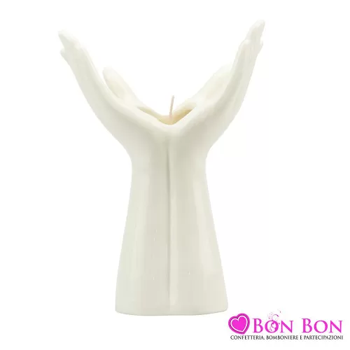 Bomboniera matrimonio mani con candela Harmony - 1