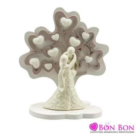 Bomboniera matrimonio sposi su albero della vita cuori Harmony - 1