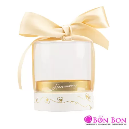 Bomboniera matrimonio coppia con cuore oro Harmony - 2