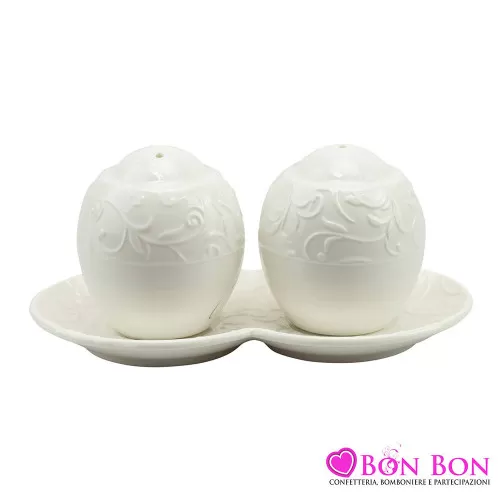 Bomboniera matrimonio utile sale e pepe decalco floreale Harmony - 1
