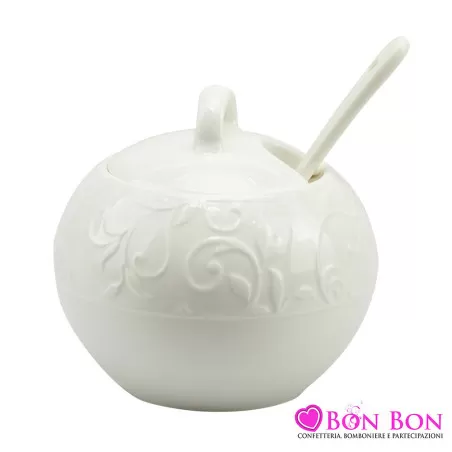 Bomboniera matrimonio utile zuccheriera decalco floreale Harmony - 1