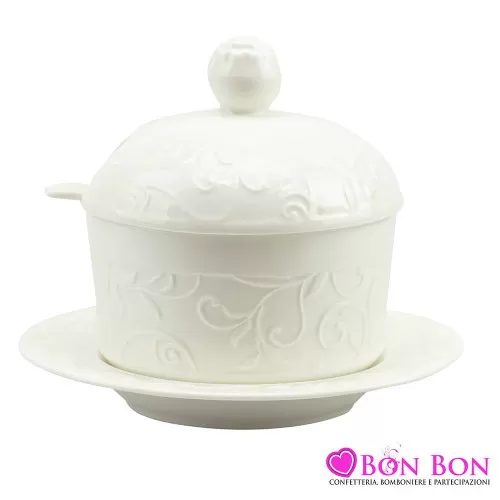 Bomboniera matrimonio utile formaggiera decalco floreale Harmony - 1