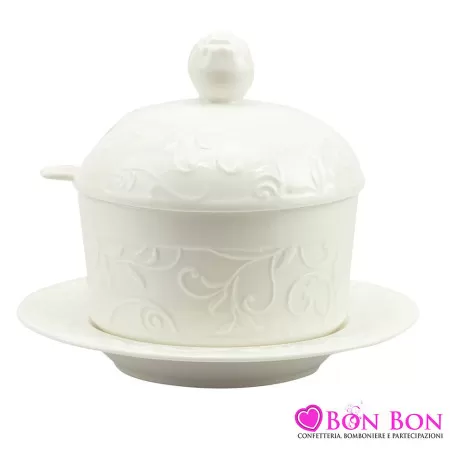 Bomboniera matrimonio utile formaggiera decalco floreale Harmony - 1