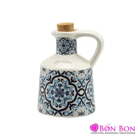 Bomboniera matrimonio tema siciliano oliera maioliche blu Harmony - 1