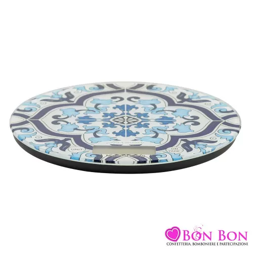 Bomboniera matrimonio tema siciliano bilancia maioliche blu Harmony - 1