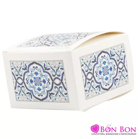 Bomboniera matrimonio tema siciliano tagliere maioliche blu Harmony - 2