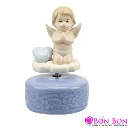 Bomboniera battesimo carillon con angelo su nuvola celeste Harmony - 1