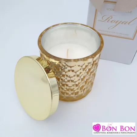 Bomboniera matrimonio candela oro in cristallo Royal Gifts - 2