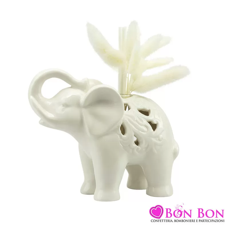 Bomboniera matrimonio profumatore elefante grande traforato Harmony - 1