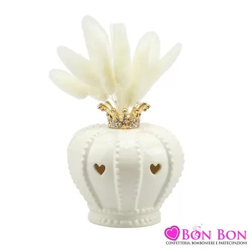 Bomboniera prima comunione profumatore corona bianca Harmony - 1