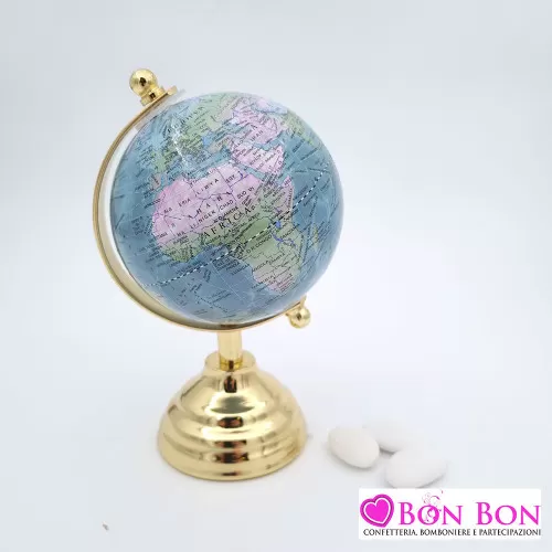 Bomboniera mappamondo celeste con base dorata Melograno - 1