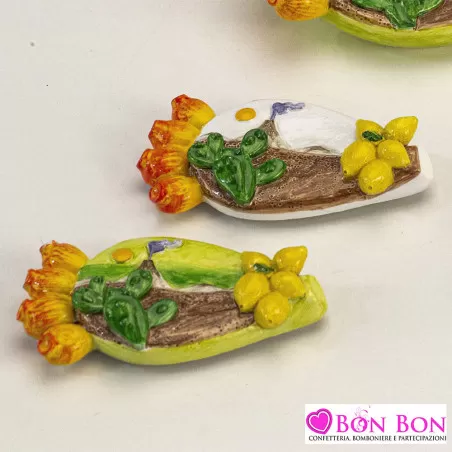 Sacchetto matrimonio panna con merletto e magnete pala fico d'india Royal Gifts - 2