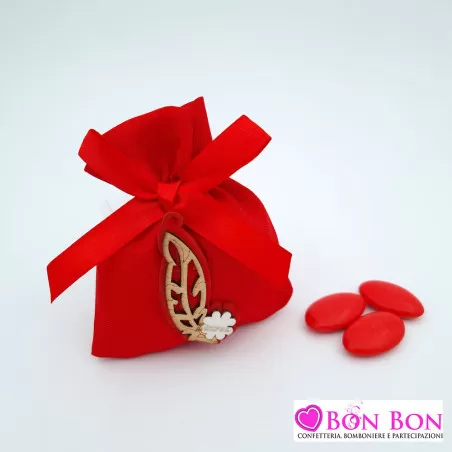 Sacchetto laurea rosso con applicazione piuma Royal Gifts - 1