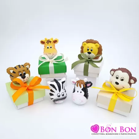 Bomboniera nascita testa animale savana Royal Gifts - 1