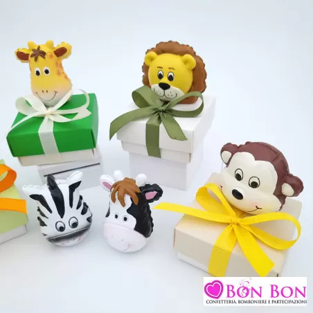 Bomboniera nascita testa animale savana Royal Gifts - 3