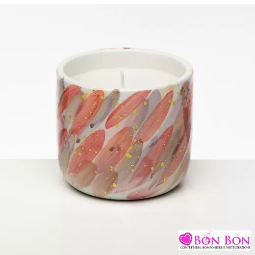 Bomboniera matrimonio solidale Vasetto Candela 8X8 Cuordipinto Cuorematto - 1