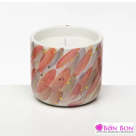 Bomboniera matrimonio solidale Vasetto Candela 8X8 Cuordipinto Cuorematto - 1