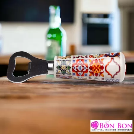 Bomboniera matrimonio solidale apribottiglia sicily Cuorematto - 2