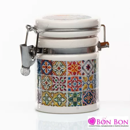 Bomboniera matrimonio solidale barattolo in porcellana sicily Cuorematto - 1