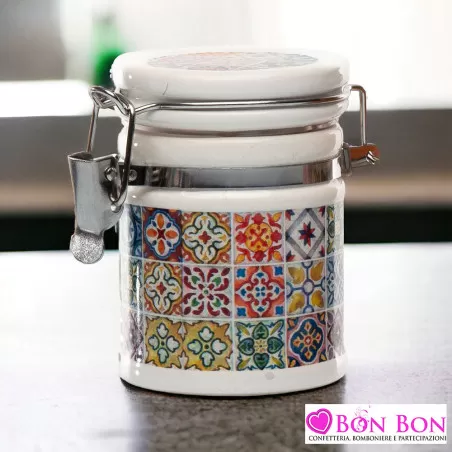 Bomboniera matrimonio solidale barattolo in porcellana sicily Cuorematto - 2