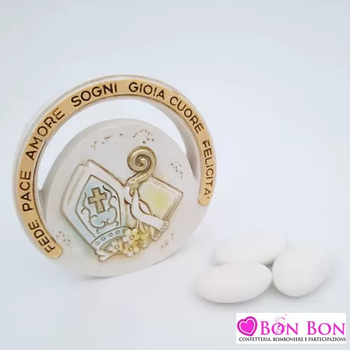 Bomboniera cresima icona rotonda linea pace ETM - 1