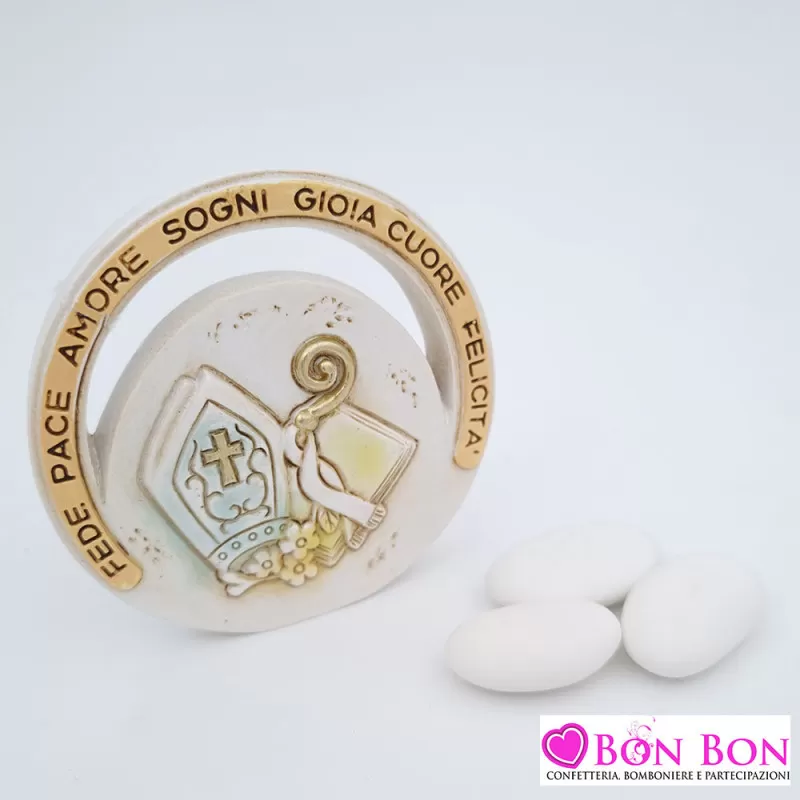 Bomboniera cresima icona rotonda linea pace ETM - 1
