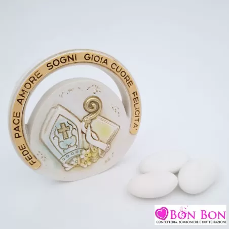 Bomboniera cresima icona rotonda linea pace ETM - 1