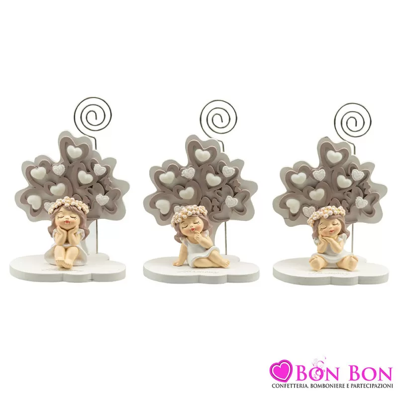 Bomboniera prima comunione clip albero della vita con bimba fiori Harmony - 1