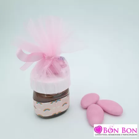 Idea bomboniera per battesimo bimba barattolino di nutella personalizzato - 2