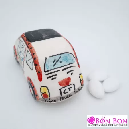 Bomboniera matrimonio tema siciliano auto 500 decorata - 2