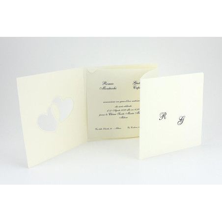 Partecipazioni matrimonio omaggio con cuori E013 Alessia Partecipazioni - 2