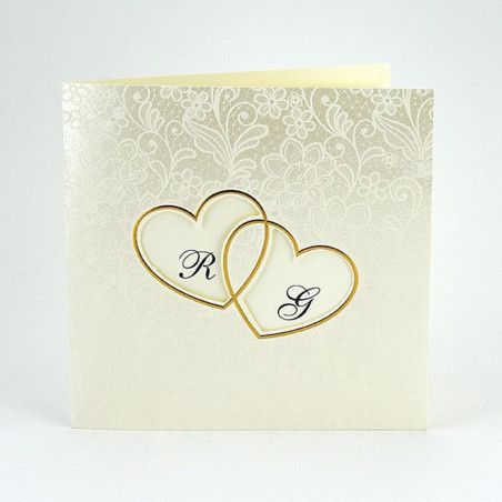 Partecipazioni matrimonio omaggio con cuori E013 Alessia Partecipazioni - 1