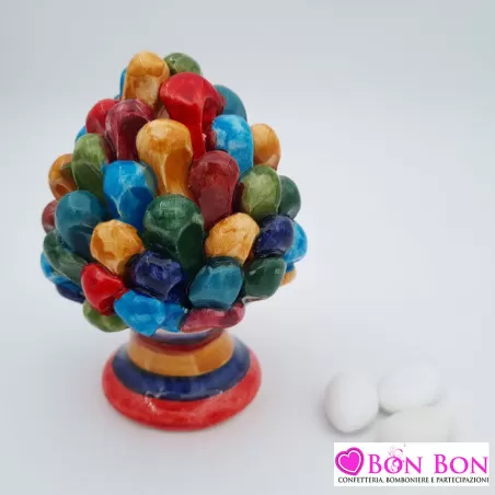 Bomboniera matrimonio siciliano pigna multicolor - 1