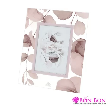 CORNICE VETRO BOTANIC ROSA 18X22CM Hervit - 1