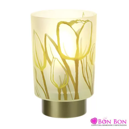 LAMPADA VETRO TULIP GIALLO DIA.10X16CM Hervit - 1