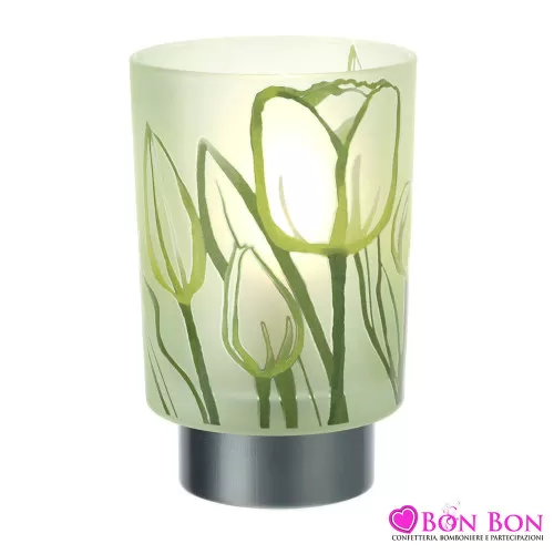 LAMPADA VETRO TULIP VERDE DIA.10X16CM Hervit - 1