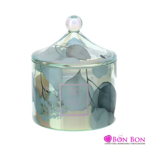 Bomboniera matrimonio candela botanic pagoda blu Hervit - 1