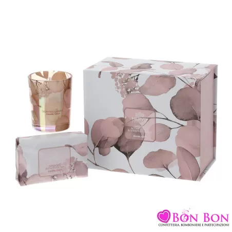 SET CANDELA70G+SAPONE120G BOTANIC ROSA Hervit - 1