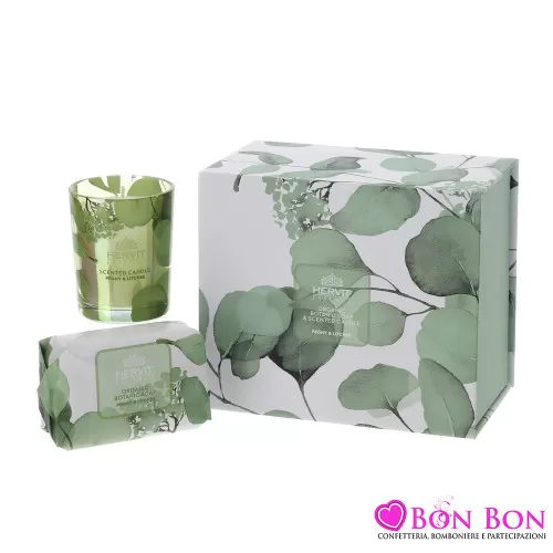 SET CANDELA70G+SAPONE 120G BOTANIC VERDE Hervit - 1
